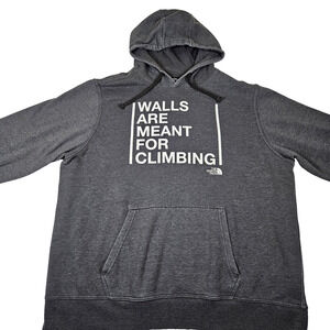 The North Face Walls Are Meant for Climbing Graphic Hoodie Men XXL Hiking Casual